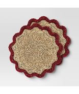 Threshold Coastal 2pk Woven Seagrass Charger Red Border - $20.18 CAD