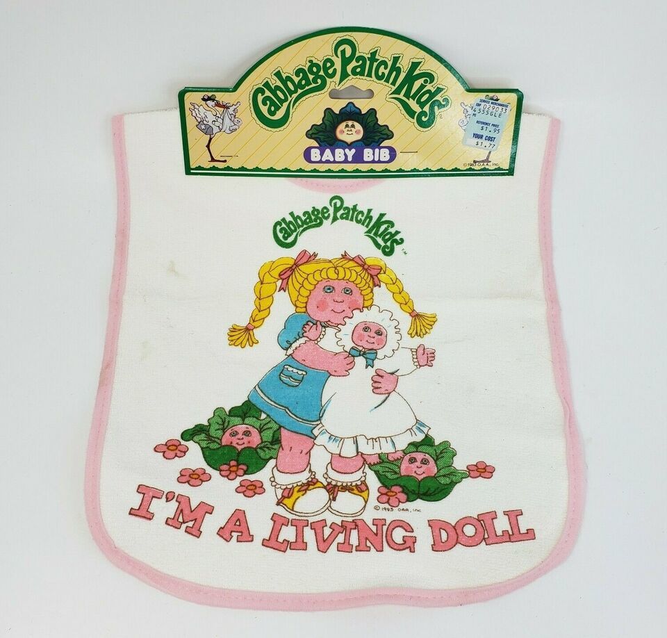 VINTAGE 1983 CABBAGE PATCH KIDS BABY BIB TOMMEE TIPPEE I'M A LIVING DOLL NOS - $37.05