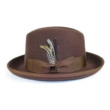 Men Bruno Capelo Dress Hat Australian Wool Homburg Godfather GF101 Brown image 4