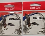 Lot of 2 Eagle Claw 6&quot; 20 Lb. Heavy Duty Wire Leader, Bright, 6 Pack - $8.90