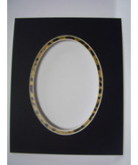 Picture Frame Mat 8x10 for 5x7 photo Black Oval with Leopard Animal Inne... - £3.60 GBP