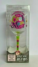 Novelty Inc Hand Painted Wine Glass With Rhinestones &quot;I&#39;m No Regular Mom...&quot; - £7.72 GBP