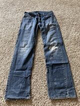 Levis 539 Vintage Straight  Mens Jeans Eco White Tab Green 30x32 Distressed - $418.36 MXN