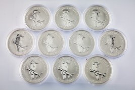 Lot of 10 2005 Australian Silver 1oz Kookaburra (BU Condition) in Capsules - $926.03