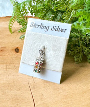 VTG 925 Sterling Silver 4-Way Stop Light Sign Red Green Yellow Rhinestones Charm - £26.52 GBP