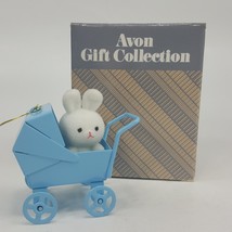 Vintage Avon Spring Bunny Collection Ornament - &quot;Bunny in Baby Carriage&quot; WKHK2 - £3.99 GBP