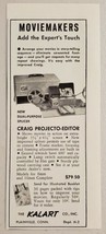 1959 Print Ad Craig Projecto-Editor for Moviemakers Kalart Co. Plainvill... - £7.17 GBP