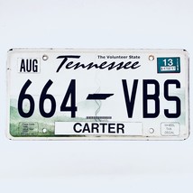 2013 United States Tennessee Carter County Passenger License Plate 664 VBS - $16.82