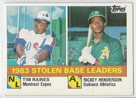 G) 1984 Topps Baseball Card Stolen Base Leaders - Tim Raines - Rickey Henderson - £1.57 GBP
