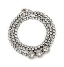 Stainless Steel Buddha Beads Heavy Necklace - £111.67 GBP