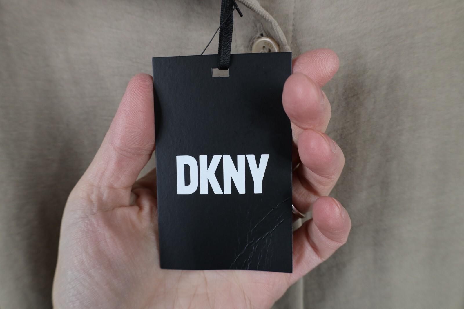 Deadstock Vintage Y2K DKNY Womens 10 Long Sleeve Knit Tie Dress Khaki Brown Item image 7