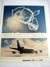 1961 Airlines Color Ad Boeing 707 and 720 &quot;With Map&quot; - £7.85 GBP
