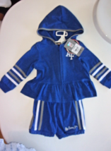 NEW INFANT BABY USAF AIR FORCE BLUE WHITE SHORTS &amp; HOODIE JACKET 3-6  MO... - $29.96