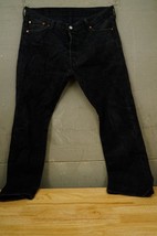 Levi Strauss Levis 501 Button Up Fly Black Mens Jeans 36W 30L 100% Cotton - £27.36 GBP