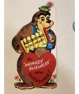 Vintage Valentine Greeting Card Monkey Business Box4 - $3.95