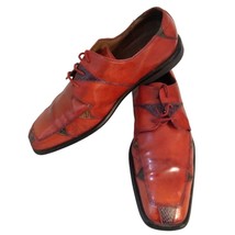 Giorgio Brutini Private Collection Snakeskin Red Bown Dress Shoe Men’s Size 11M - £50.60 GBP