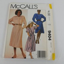 McCalls 9404 Sewing Pattern Women Size 10 Vintage 1985 Uncut Dress Belted Midi - £6.15 GBP