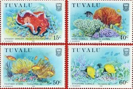 Tuvalu 465-468 MNH Nature Marine Life Coral Fish Reefs ZAYIX 0209A58M - £2.55 GBP