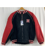 VTG Nebraska Cornhuskers Bomber Black Red Suede Leather Jacket Men&#39;s Siz... - $166.24