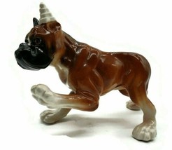 Vintage Injured Bandaged Boxer Dog Animal Figurine Figure Decor Porcelain  - £15.31 GBP