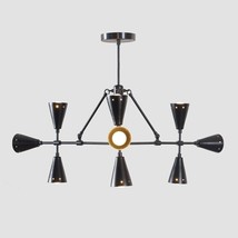 9 Lights Modern Brass Mid Century Sputnik Chandelier Pendant Fixture Modern Lamp - £457.08 GBP