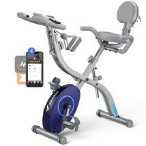 Folding Exercise Bike For Home - 4 In 1 Magnetic Stationary Bike With16-... - £189.11 GBP