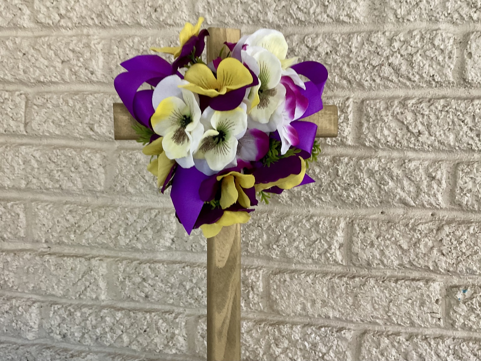 Cemetery cross , grave decoration for spring, memorial for grave at ceme... - $25.00