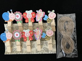 30pcs Butterfly Wooden Clips,Pegs,Clothespin,Kid&#39;s Birthday Party Gift Favors - £5.79 GBP