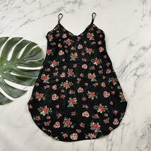 Partners Womens Vintage 90s Slip Mini Dress Size M Black Red Roses Heart... - $25.73