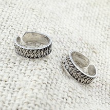 Traditional  Real 925 Silver Oxidized foot toe rings band - Pair - £25.36 GBP