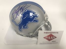 Barry Sanders Signed Autographed Detroit Lions Mini Helmet - PAAS COA - £162.38 GBP