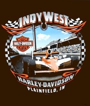 Harley Davidson 2XL mens Brown T-Shirt - INDY WEST- Plainfield, Indiana - £13.23 GBP