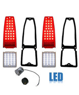 66 67 Chevy II Nova LED Tail Brake &amp; Back Up Light Lens w/ Gasket &amp; Flas... - $172.95