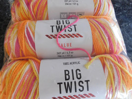 Big Twist Value lot of 3 Warm Brights  Dye Lot 459632 - $15.99