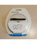 Memorex Recordable Disc CD-R Printable 10 Pk w/ Marker 52 X 700 MB 80 Mi... - £7.75 GBP