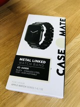 Case-Mate Metal Link Watch Band 42mm, Black, Stainless Steel, New, Damag... - $12.95