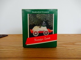 Hallmark Keepsake Christmas ornament 1999 Nostalgic Lamb handcrafted red wagon - £15.73 GBP