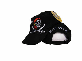 Black Key West Pirate Calico Red Hat Conch Republic Washed Style Hat Cap #2 - £18.87 GBP