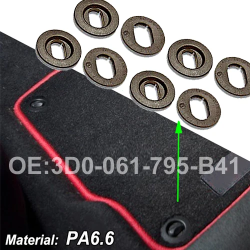 Car Floor Mat Fastener Clips Carpet Oval Clamp For VW Golf 4 5 GTI Seat Leon 1 - £13.14 GBP