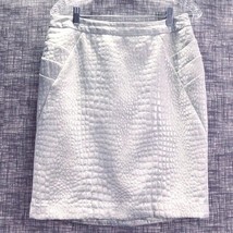 Worthington Womens Skirt Size 8 White Iridescent Faux Snakeskin Design - £11.63 GBP