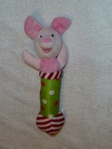 Disney Baby Piglet Winnie The Pooh Stuffed Plush Baby Stick Chime Rattle Xmas - $15.83