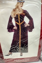 Burgundy Guinevere Costume Large Medieval Queen Renaissance Lady in Wait... - $21.73