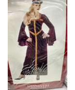 Burgundy Guinevere Costume Large Medieval Queen Renaissance Lady in Wait... - $30.44 CAD