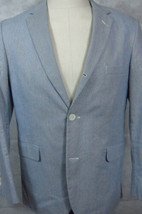 Brooks Brothers 1818 Fine Blue Stripe Cotton Cambridge Suit Flat Front 42R 37W - £99.32 GBP