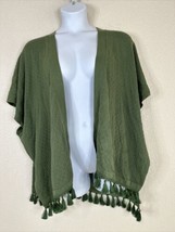 NWT Lane Bryant Womens Plus Size 14/20 (1X) Green Knit Oversized Shrug Tassled - £16.49 GBP