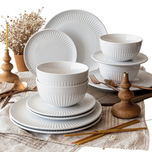 Overandback 12-Piece Porcelain Dinnerware Set Service for Four - £43.00 GBP