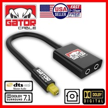 Dual Port Toslink Digital Fiber Optical Adapter Splitter Audio Cable 1 In 2 Out - $8.99