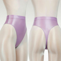 Womens Mens Shiny Satin Wet Look Bikini Briefs Silky Underwear Hot T-Shape Pants - £7.32 GBP