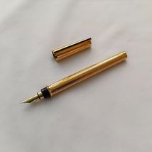 S.T. Dupont Montparnasse Fountain Pen Gold Plated Guilloche with 18kt Go... - $585.73