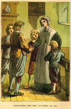 &#39;Christiana and her Children&#39; 1868 Illustration Pilgrim&#39;s Progress 3.75&quot;x5&quot; Art - £7.75 GBP